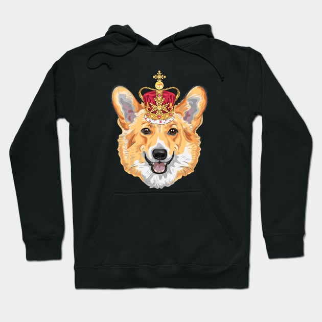 Pembroke Welsh corgi in gold crown Hoodie by kavalenkava